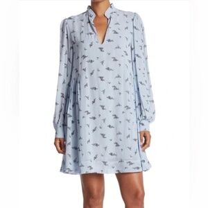 Ganni Gathered Printed Georgette Mini Dress - NWT Size 40/US L